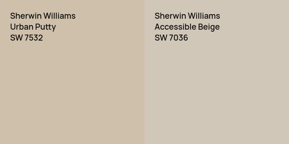 Sherwin Williams Urban Putty vs. Sherwin Williams Accessible Beige