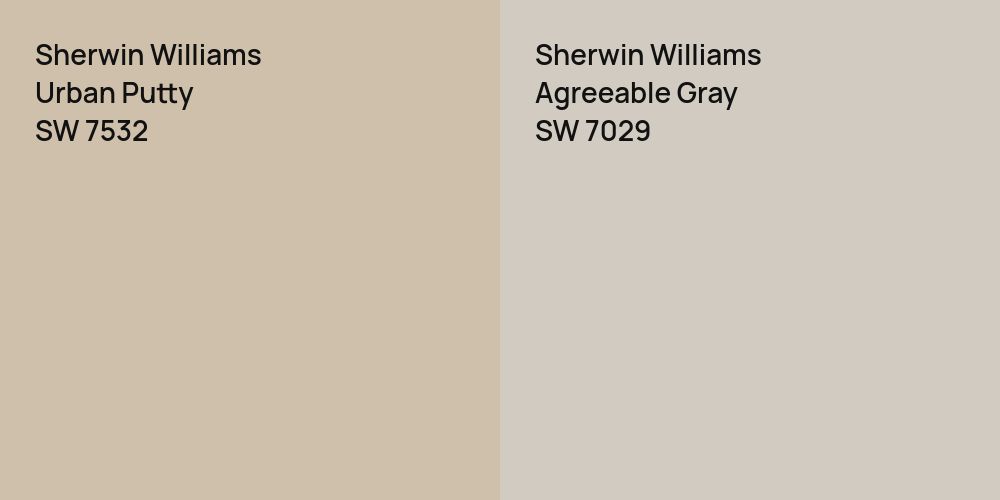 Sherwin Williams Urban Putty vs. Sherwin Williams Agreeable Gray