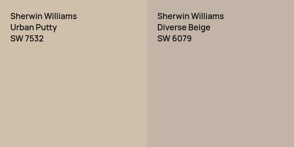 Sherwin Williams Urban Putty vs. Sherwin Williams Diverse Beige