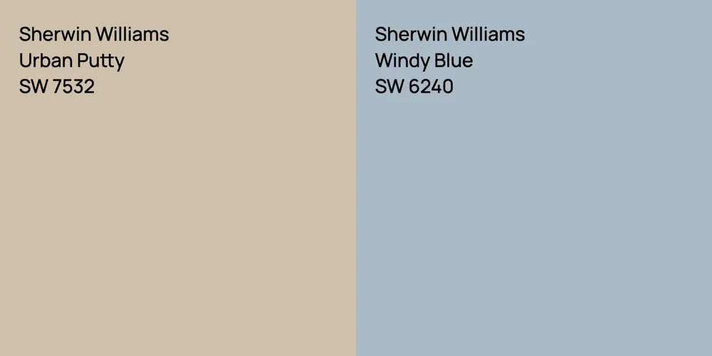 Sherwin Williams Urban Putty vs. Sherwin Williams Windy Blue