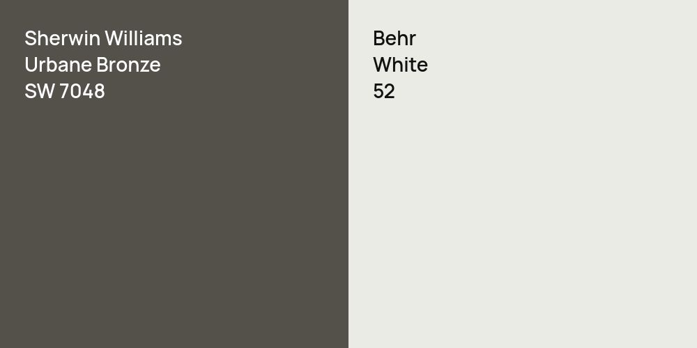 Sherwin Williams Urbane Bronze vs. Behr White