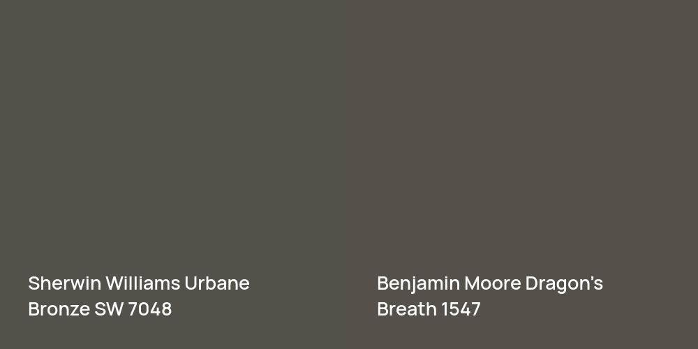 Sherwin Williams Urbane Bronze vs. Benjamin Moore Dragon's Breath