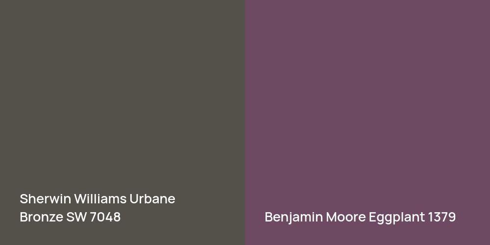 Sherwin Williams Urbane Bronze vs. Benjamin Moore Eggplant