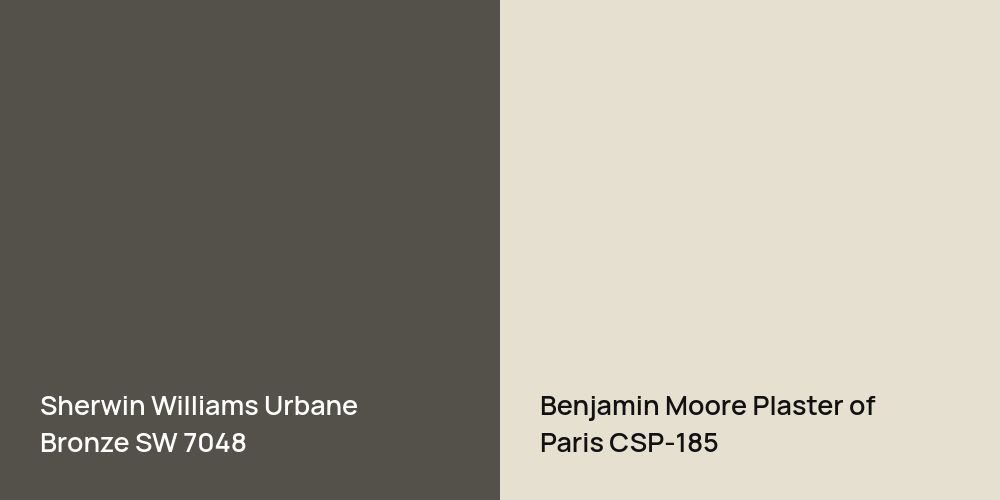 Sherwin Williams Urbane Bronze vs. Benjamin Moore Plaster of Paris