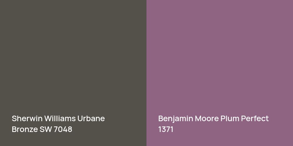 Sherwin Williams Urbane Bronze vs. Benjamin Moore Plum Perfect