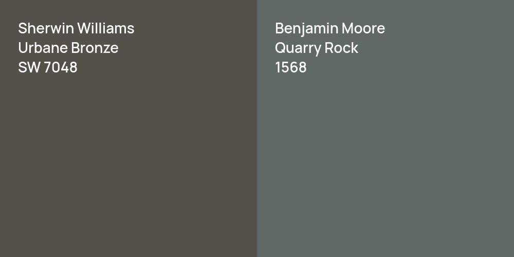 Sherwin Williams Urbane Bronze vs. Benjamin Moore Quarry Rock