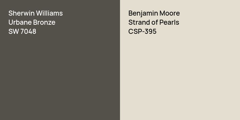 Sherwin Williams Urbane Bronze vs. Benjamin Moore Strand of Pearls