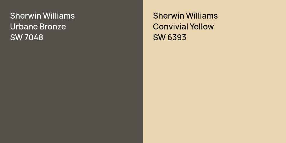 Sherwin Williams Urbane Bronze vs. Sherwin Williams Convivial Yellow