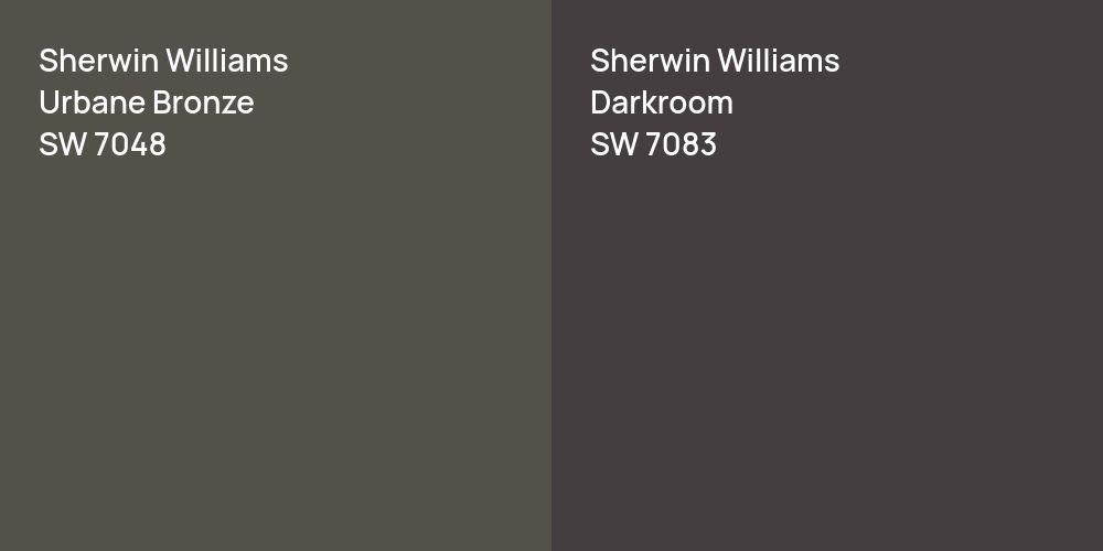 Sherwin Williams Urbane Bronze vs. Sherwin Williams Darkroom