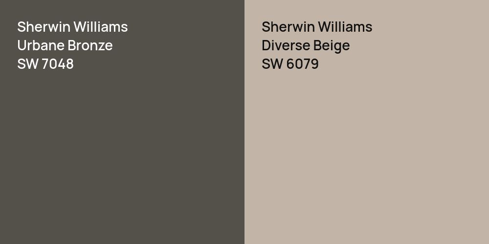 Sherwin Williams Urbane Bronze vs. Sherwin Williams Diverse Beige