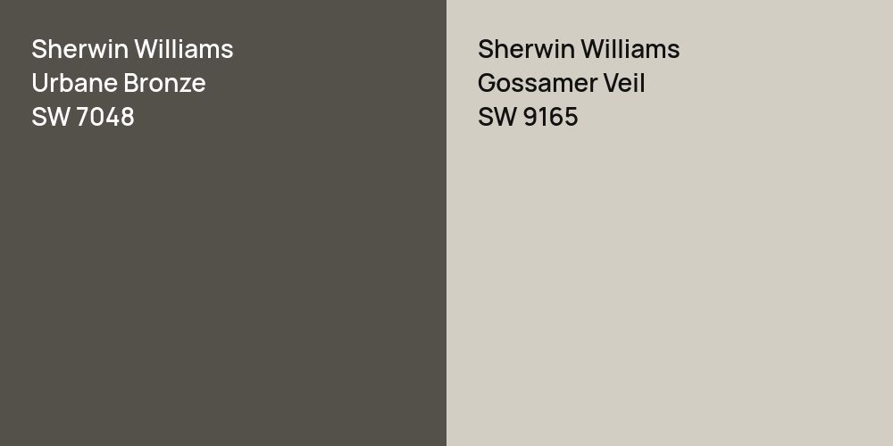 Sherwin Williams Urbane Bronze vs. Sherwin Williams Gossamer Veil