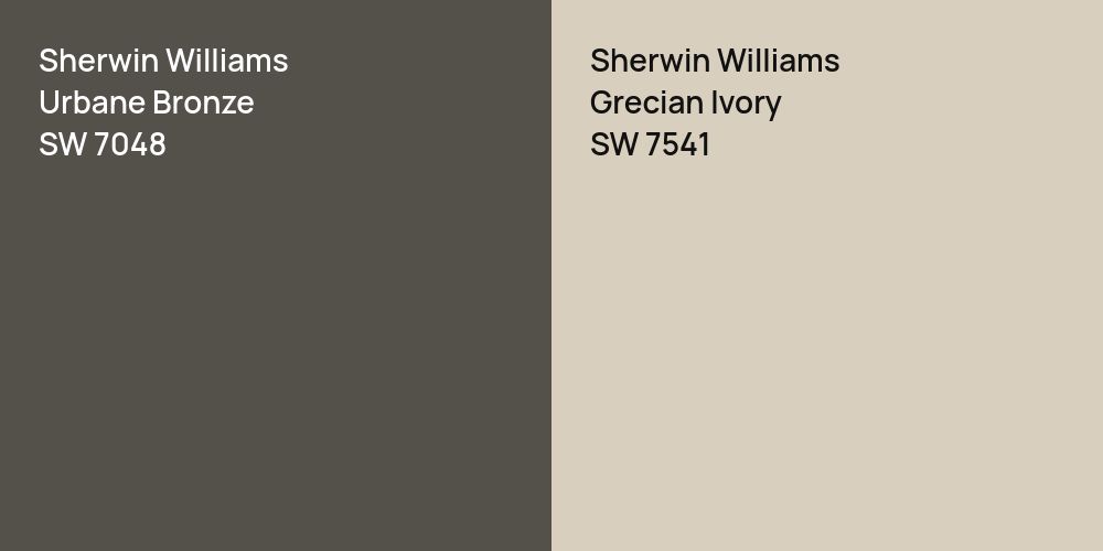 Sherwin Williams Urbane Bronze vs. Sherwin Williams Grecian Ivory