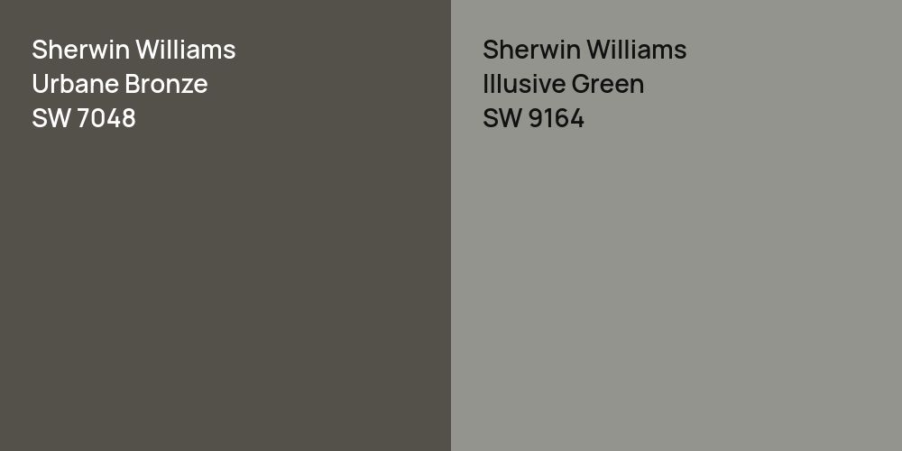 Sherwin Williams Urbane Bronze vs. Sherwin Williams Illusive Green