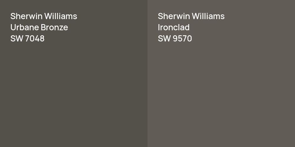 Sherwin Williams Urbane Bronze vs. Sherwin Williams Ironclad