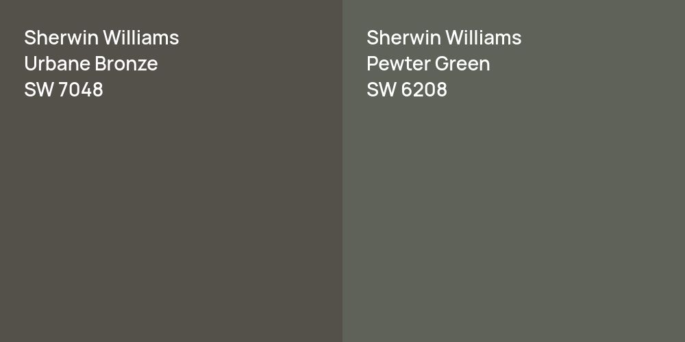 Sherwin Williams Urbane Bronze vs. Sherwin Williams Pewter Green