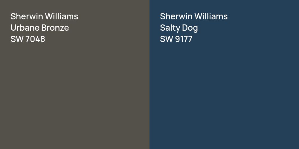 Sherwin Williams Urbane Bronze vs. Sherwin Williams Salty Dog