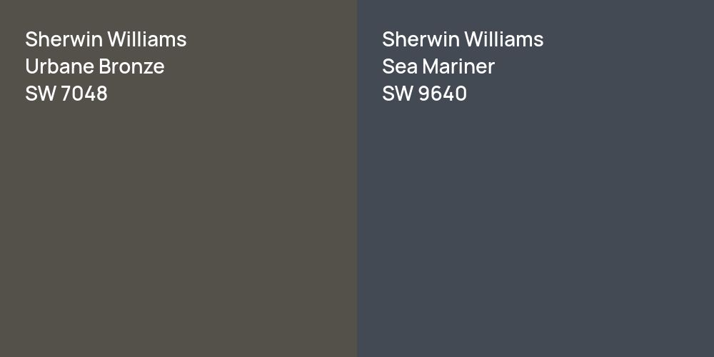 Sherwin Williams Urbane Bronze vs. Sherwin Williams Sea Mariner