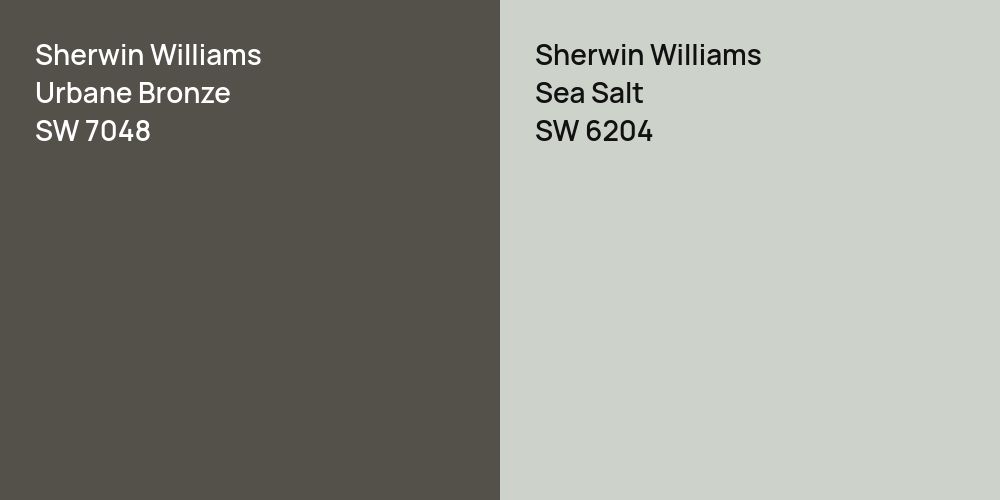 Sherwin Williams Urbane Bronze vs. Sherwin Williams Sea Salt