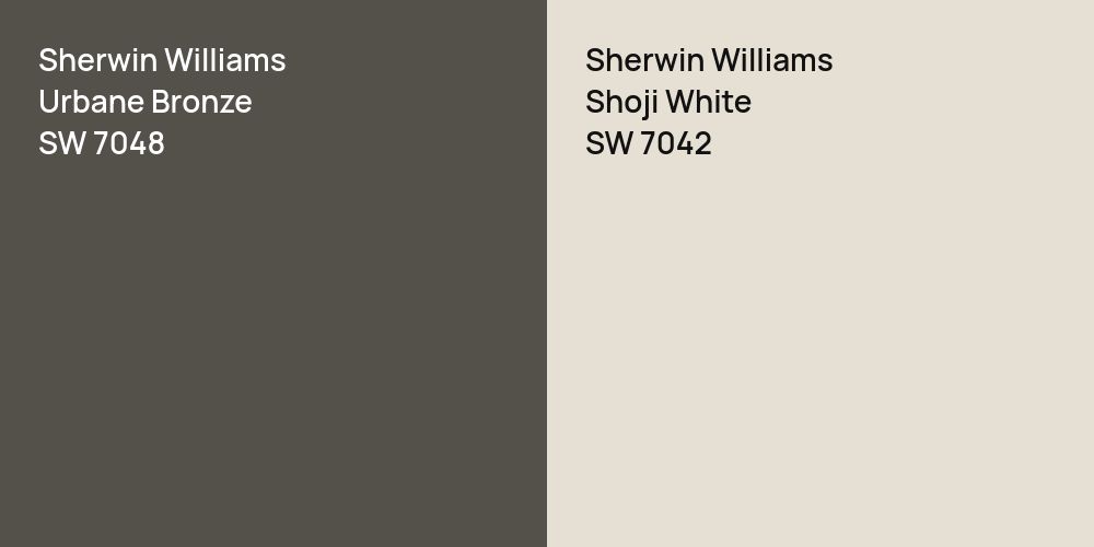 Sherwin Williams Urbane Bronze vs. Sherwin Williams Shoji White