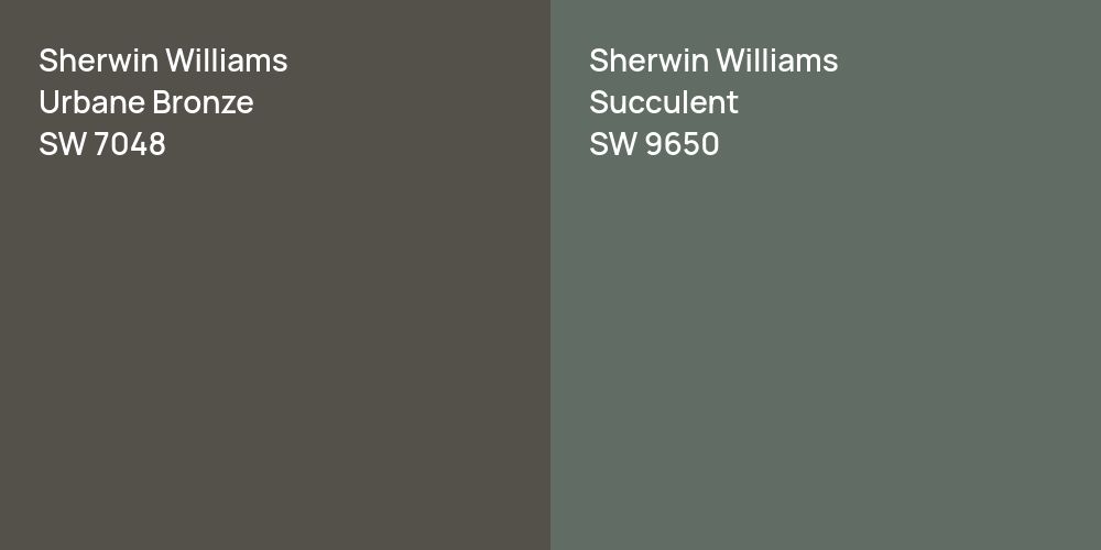 Sherwin Williams Urbane Bronze vs. Sherwin Williams Succulent