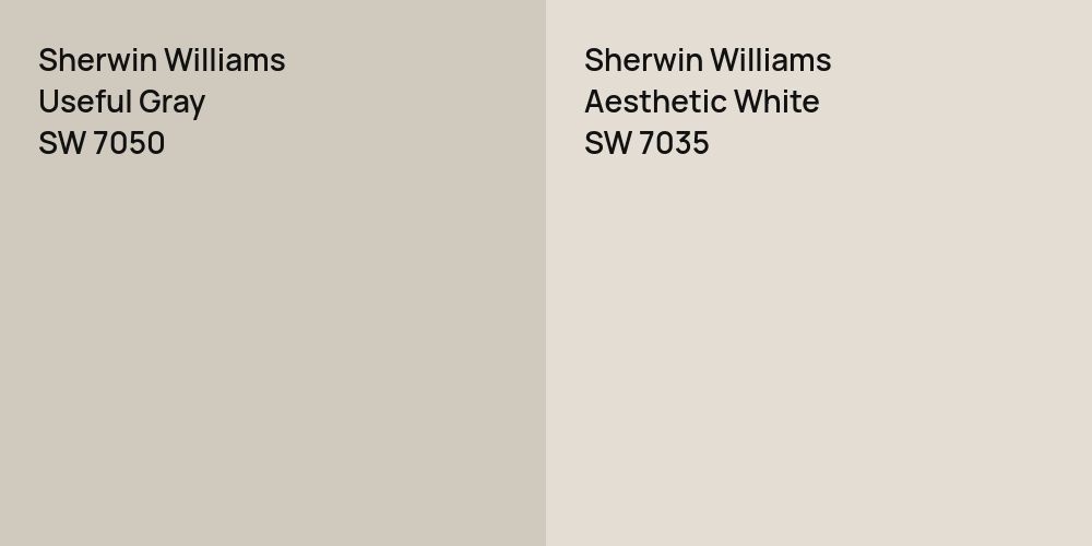 Sherwin Williams Useful Gray vs. Sherwin Williams Aesthetic White