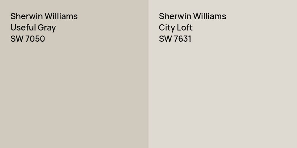 Sherwin Williams Useful Gray vs. Sherwin Williams City Loft