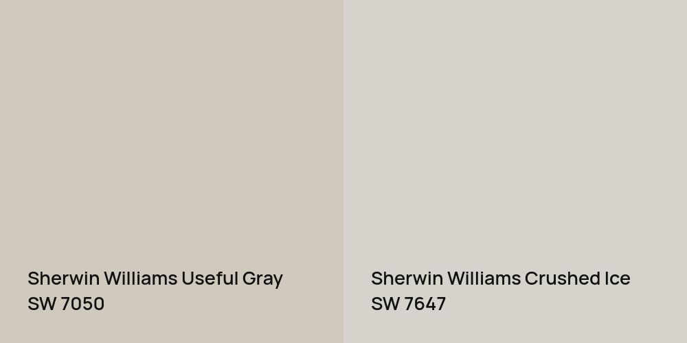 Sherwin Williams Useful Gray vs. Sherwin Williams Crushed Ice