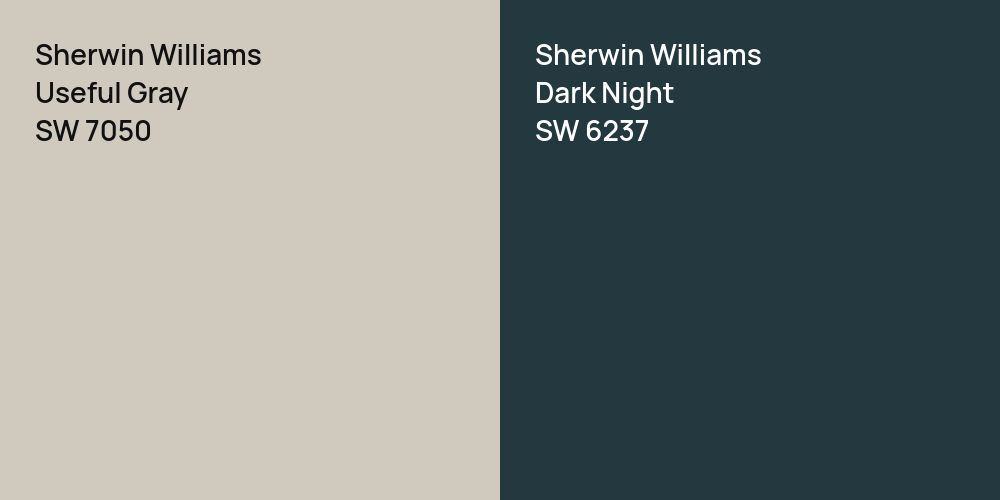 Sherwin Williams Useful Gray vs. Sherwin Williams Dark Night