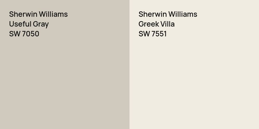 Sherwin Williams Useful Gray vs. Sherwin Williams Greek Villa