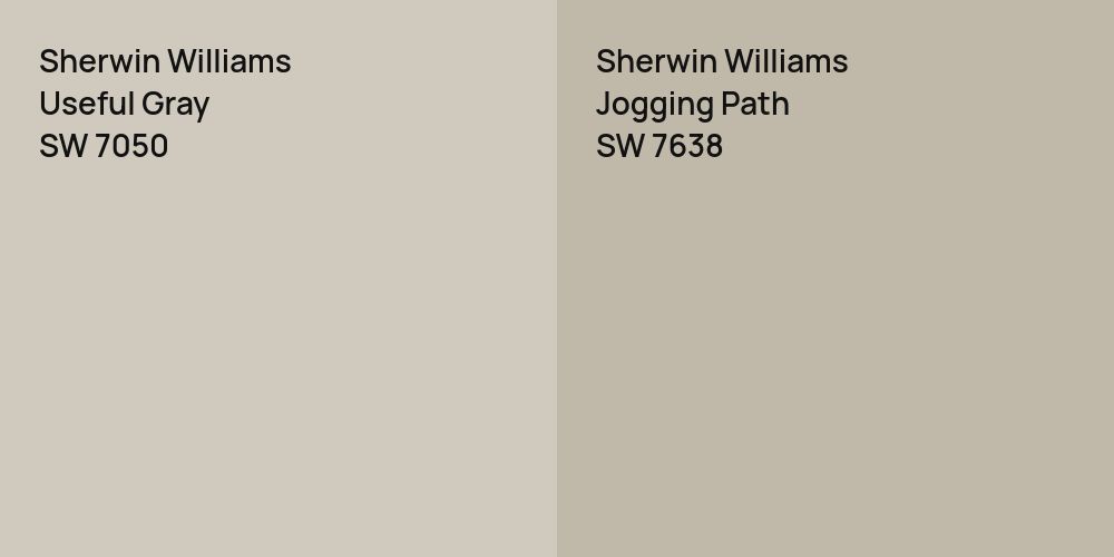 Sherwin Williams Useful Gray vs. Sherwin Williams Jogging Path