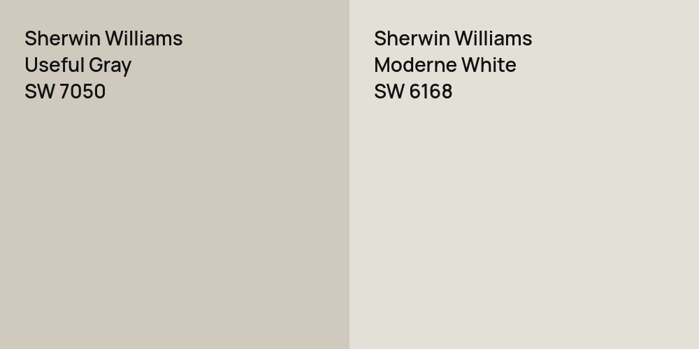 Sherwin Williams Useful Gray vs. Sherwin Williams Moderne White