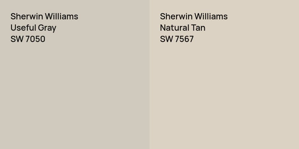 Sherwin Williams Useful Gray vs. Sherwin Williams Natural Tan