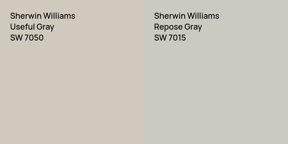 Sherwin Williams Useful Gray vs. Sherwin Williams Repose Gray