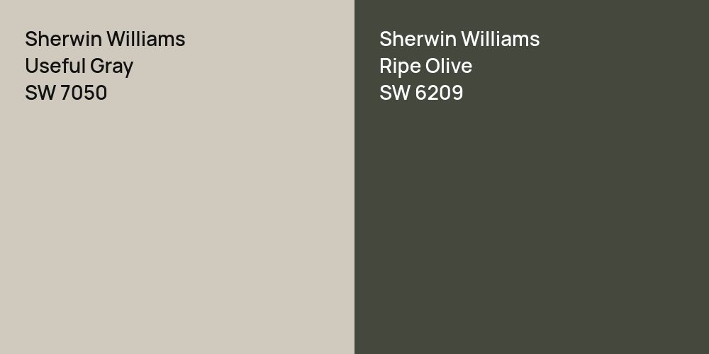 Sherwin Williams Useful Gray vs. Sherwin Williams Ripe Olive