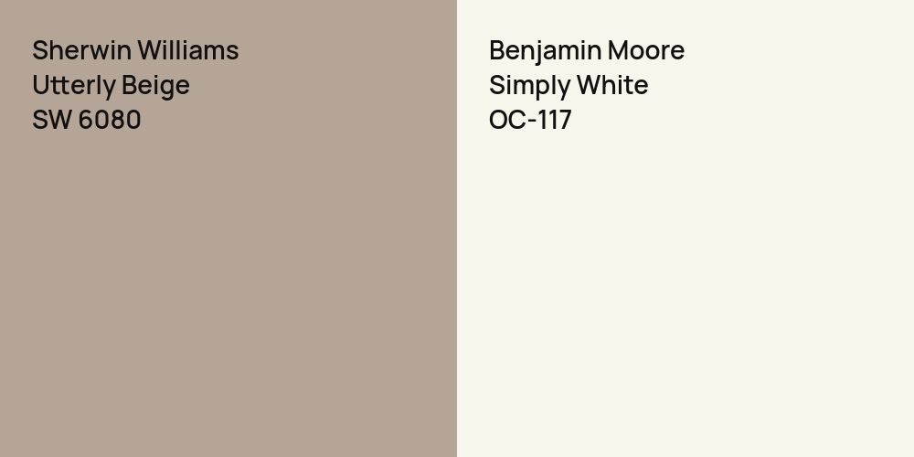 Sherwin Williams Utterly Beige vs. Benjamin Moore Simply White