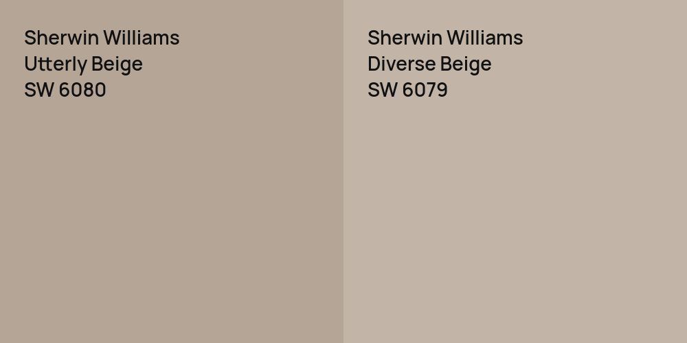 Sherwin Williams Utterly Beige vs. Sherwin Williams Diverse Beige