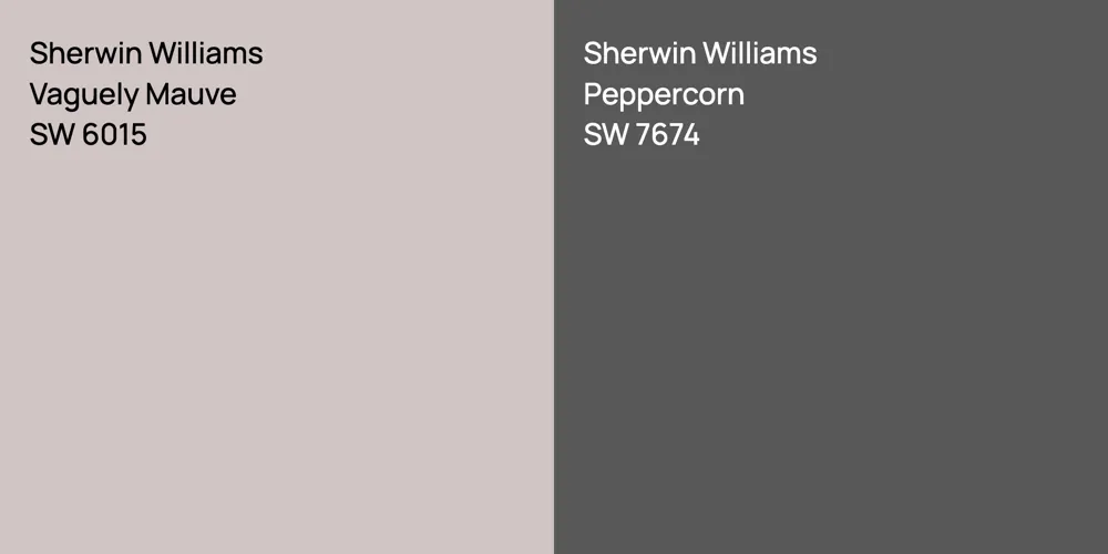 Sherwin Williams Vaguely Mauve vs. Sherwin Williams Peppercorn