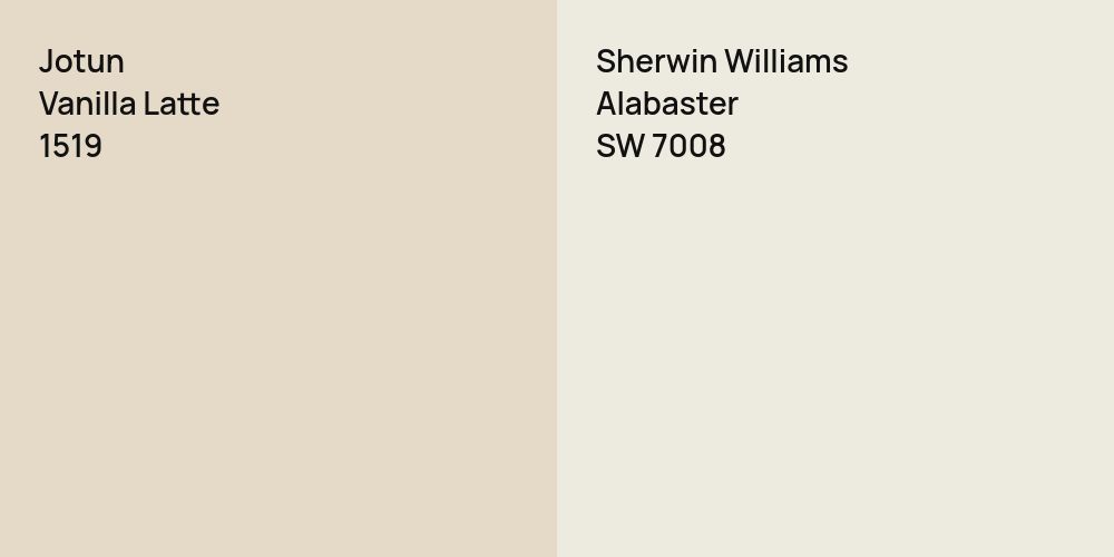 Jotun Vanilla Latte vs. Sherwin Williams Alabaster