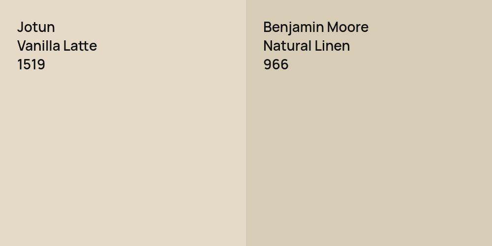 Jotun Vanilla Latte vs. Benjamin Moore Natural Linen