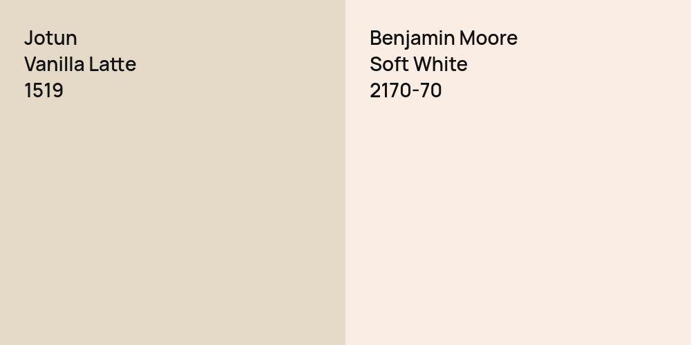 Jotun Vanilla Latte vs. Benjamin Moore Soft White