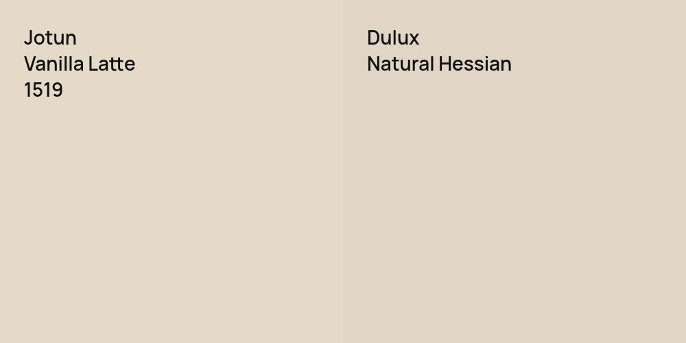 Jotun Vanilla Latte vs. Dulux Natural Hessian