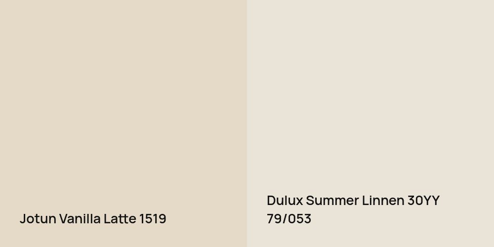 Jotun Vanilla Latte vs. Dulux Summer Linnen