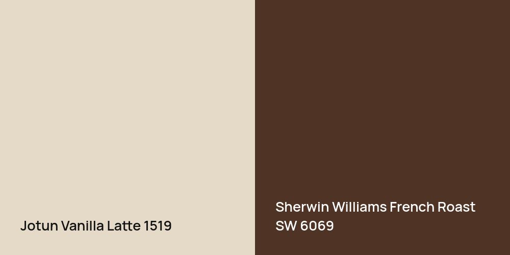 Jotun Vanilla Latte vs. Sherwin Williams French Roast