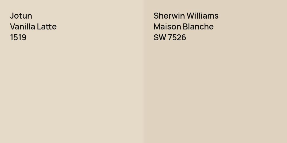 Jotun Vanilla Latte vs. Sherwin Williams Maison Blanche