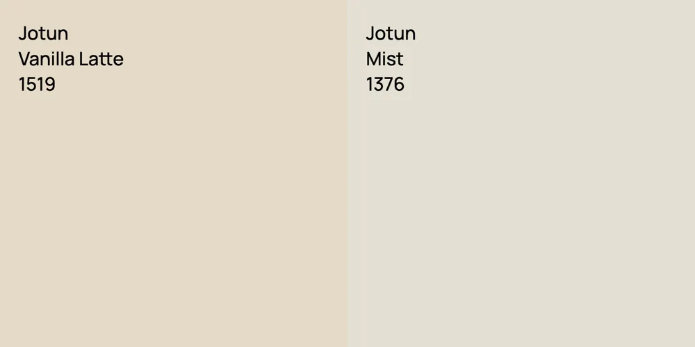 Jotun Vanilla Latte vs. Jotun Mist