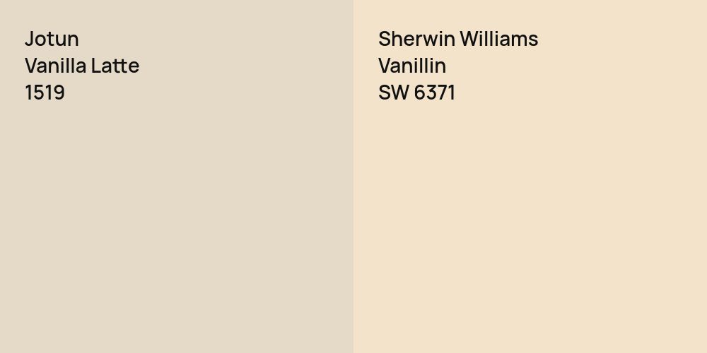 Jotun Vanilla Latte vs. Sherwin Williams Vanillin