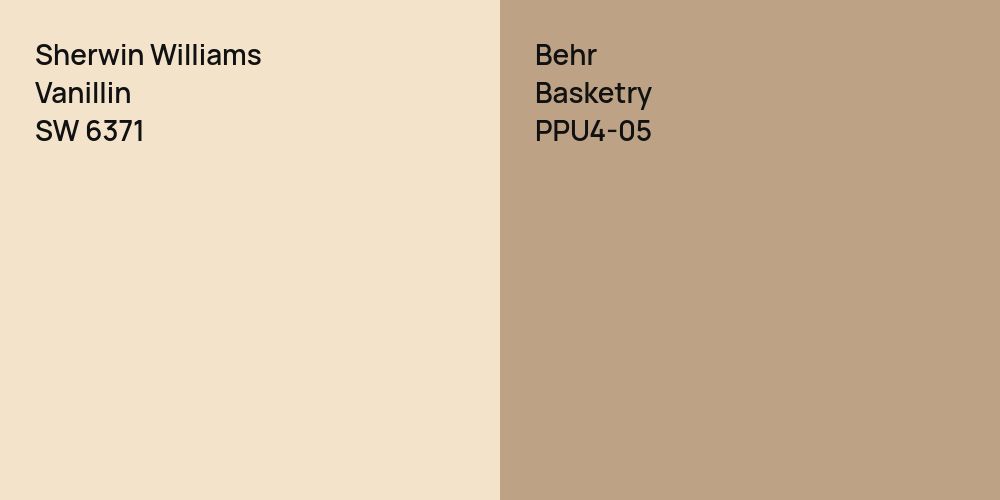 Sherwin Williams Vanillin vs. Behr Basketry