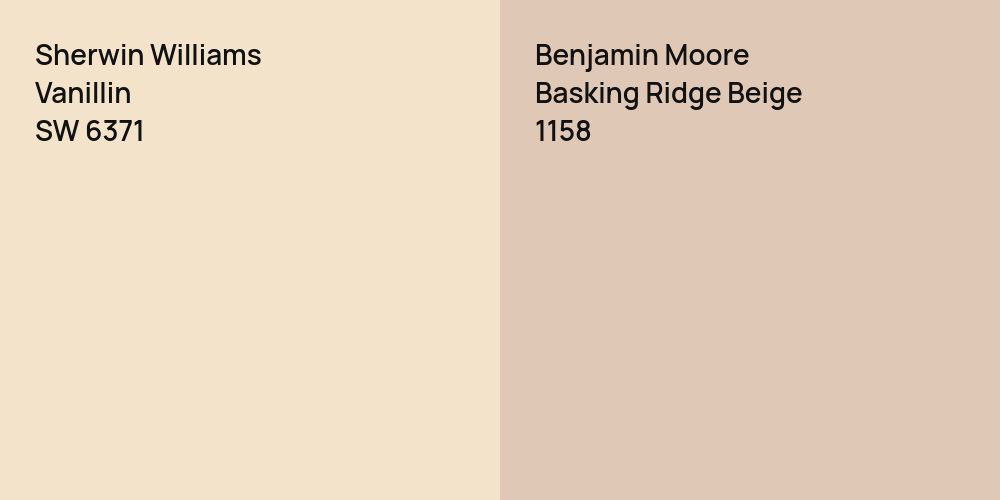 Sherwin Williams Vanillin vs. Benjamin Moore Basking Ridge Beige