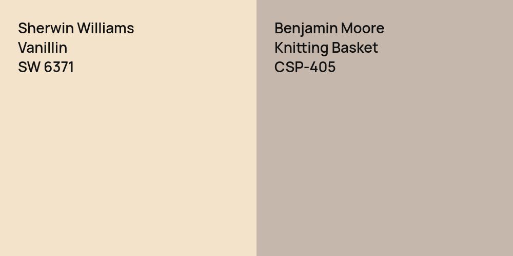 Sherwin Williams Vanillin vs. Benjamin Moore Knitting Basket