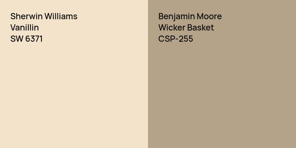 Sherwin Williams Vanillin vs. Benjamin Moore Wicker Basket